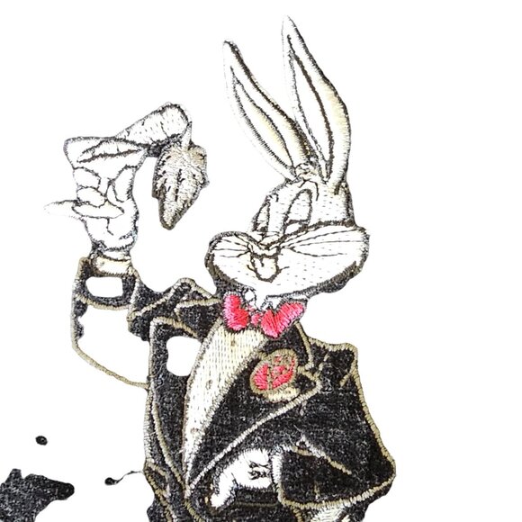 Vintage Velveteen Men's Black Warner Brothers Bugs Bunny Vest adjustable size L - Picture 2 of 15